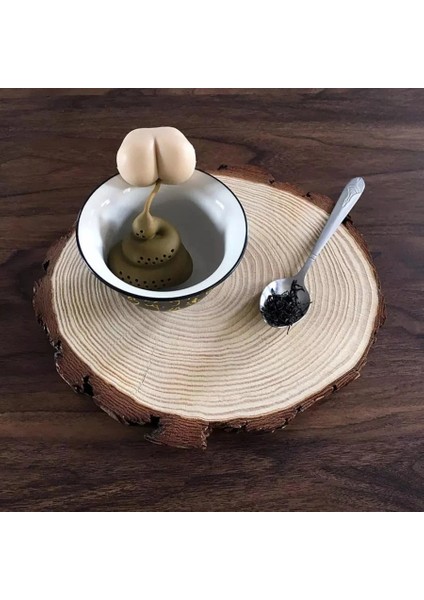 Bir Stil Poo Şekli Silikon Çay Aksesuarları Seti Cadılar Bayramı Yaratıcı Ciga Poop Ilginç Kahve Filtresi Difüzör Bitkisel Çay Poşeti Yeniden Kullanılabilir A (Yurt Dışından)
