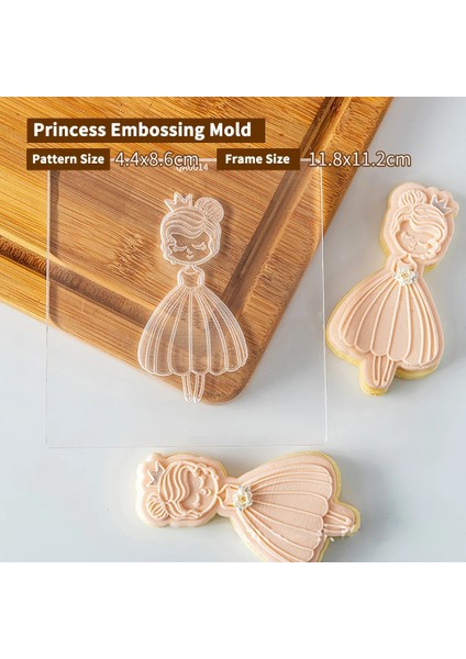 Prenses Kabartma Stili Sevimli Prenses Doğum Günü Çerez Piston Kesiciler Fondan Kek Kalıbı Bisküvi Sugarcraft Kek Dekorasyon Araçları Çerez Damgası (Yurt Dışından)