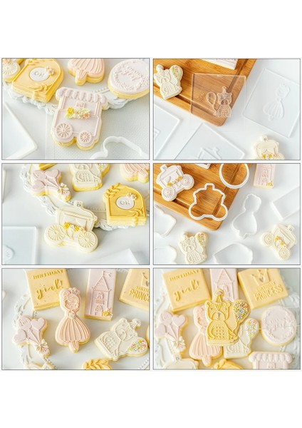 Prenses Kabartma Stili Sevimli Prenses Doğum Günü Çerez Piston Kesiciler Fondan Kek Kalıbı Bisküvi Sugarcraft Kek Dekorasyon Araçları Çerez Damgası (Yurt Dışından) fiyatları