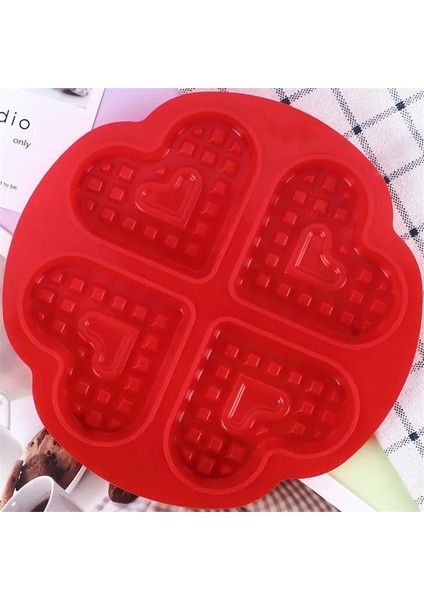 Kalp Şeklinde Tarzı Mutfak Silikon Waffle Makinesi Kek Kalıbı Ev Yapışmaz Muffin Kurabiye Şeker Bisküvi Pişirme Kalıbı Pan Araçları Bakeware (Yurt Dışından)