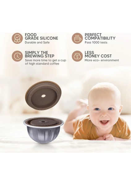 2büyük Harf Stili Vertuo Kahve Kapsülleri Için Kapak, Nespresso Kapsülleri ile Birlikte Gıda Sınıfı Silikon Malzemeden Yapılmıştır Vertuo Sonraki (Yurt Dışından) indirimleri