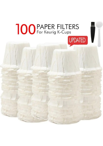100 Adet Filtre Kağıdı Stili Yeniden Kullanılabilir Kahve K-Fincan Filtre K-Karaf Kahve Kapsülleri Damlatıcı Keurig Maker Siyah Kağıt Filtresi Için Uyumlu (Yurt Dışından)