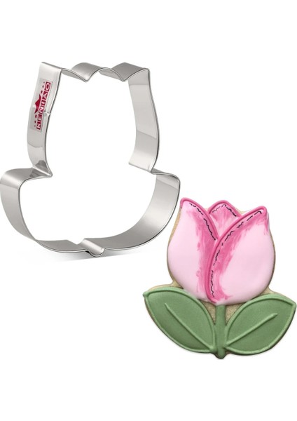 Kenıao Anneler Günü Için Lale Çiçek Kurabiye Kesici x 8,7 cm - Bahar Bisküvi Ekmek Kalıbı - Paslanmaz Çelik - Janka Tarafından (Yurt Dışından)