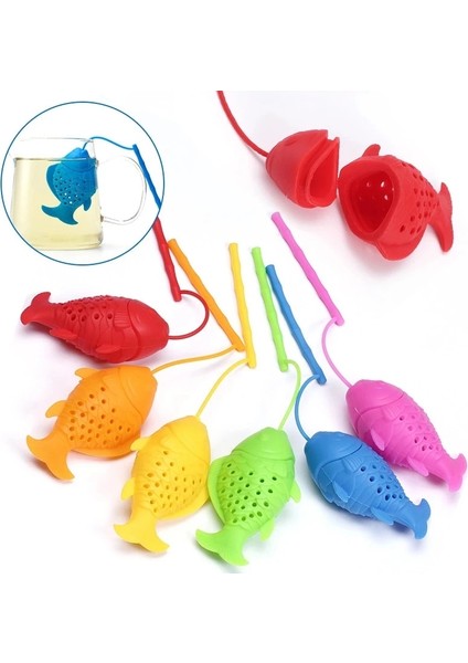 Kırmızı Stil Çaydanlık Aksesuarı Toksik Olmayan Çay Süzgeci Çay Demlik Çay Poşeti Balık Şekilli Silikon Mutfak Gereçleri (Yurt Dışından) indirimleri