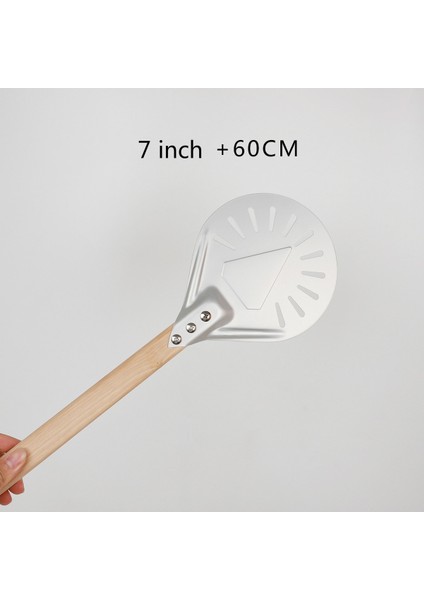 7 Inç 60CM Tarzı Delikli Pizza Torna Kabuğu Pizza Küreği Alüminyum Ahşap Saplı Pizza Kabuğu Kürek Kısa Pizza Aleti Kaymaz Sap (Yurt Dışından)