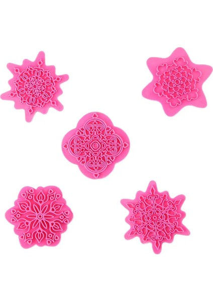 Pembe Tarzı 5 Adet Mandala Dantel Desen Çerez Damgası Bisküvi Kalıbı Çerez Kesici Fondan Kek Kalıpları Dıy Pişirme Bakeware Dekorasyon Aracı (Yurt Dışından) fırsatları