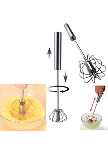 1 Adet Tarzı Paslanmaz Çelik Kolay Çırpıcı Köpürtücü Döndür El Itmeli Çırpma Mikser Yumurta Kreması Karıştırıcı Sos Çalkalayıcı Kek Blender Mutfak Aletleri (Yurt Dışından)