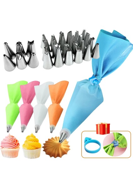 26 Adet Pembe Set Stili Licone Pasta Torbası Ipuçları Seti Kek Buzlanma G Krem Nozullar Pasta Dekor Araçları Sabitleme Halkalı Yeniden Kullanılabilir Pasta Torbaları (Yurt Dışından) indirimleri