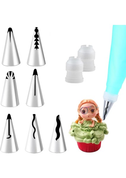 Çikolata Tarzı Licone Paslanmaz Çelik Pasta Torbası Ipuçları Setleri Mutfak Kek Krem Memeleri Dekorasyon Araçları Yeniden Kullanılabilir Pasta Torbaları Meme Seti (Yurt Dışından) modelleri