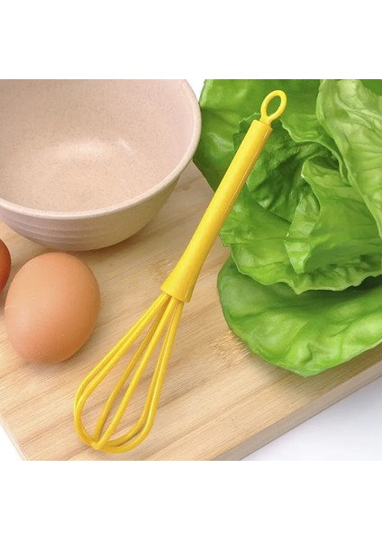 Sarı Stil Mutfak Mini Manuel Çırpma Kaymaz Kolay Temiz Süt Çırpma Mutfak Gereçleri 18.5*4cm Kek Pişirme Mikser Aracı (Yurt Dışından)