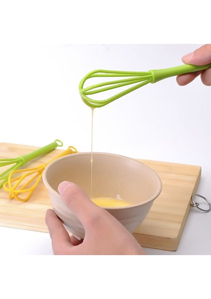 Sarı Stil Mutfak Mini Manuel Çırpma Kaymaz Kolay Temiz Süt Çırpma Mutfak Gereçleri 18.5*4cm Kek Pişirme Mikser Aracı (Yurt Dışından)