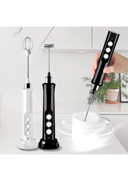 Siyah Stil USB Elektrikli Süt Köpürtücü 3 Hız Cappuccino Kahve Köpürtücü 3 Çırpma Elde Taşınabilir Yumurta Çırpıcı Sıcak Çikolata Latte Içecek Mikseri Blender (Yurt Dışından) indirimleri