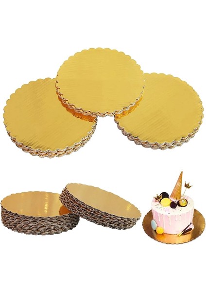 24CM Tarzı 5 Adet Yuvarlak Tek Kullanımlık Kek Taban Panoları cm Altın Kağıt Cupcake Tatlı Teşhir Tepsisi Doğum Günü Pastası Pasta Dekoratif Aracı (Yurt Dışından) fiyatları