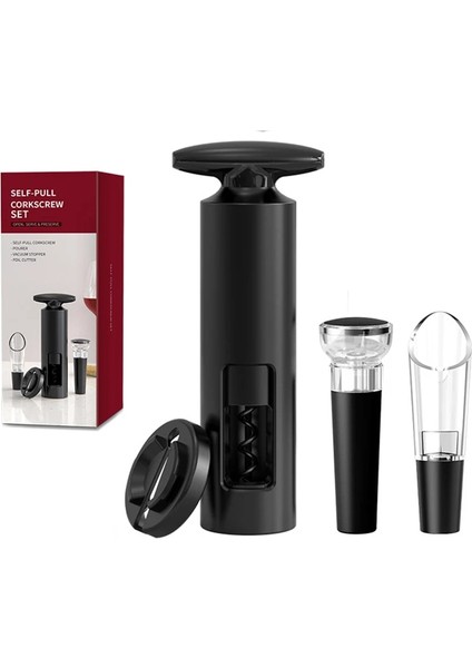 Şarap Açacağı Set Stili 4 Paket Şarap Açacağı Seti Manuel Kanat Kırmızı Şarap Tirbuşon Folyo Kesici ile Profesyonel Garson Için Şişe Açacakları Ev Bar Araçları (Yurt Dışından)