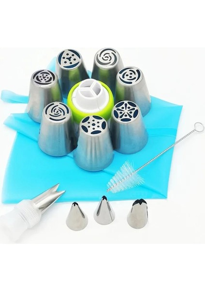 15 Adet Tarzı Et Rus Lale Buzlanma G Nozullar Paslanmaz Çelik Çiçek Krema Pasta Ipuçları Nozullar Çanta Cupcake Kek Dekorasyon Araçları (Yurt Dışından)