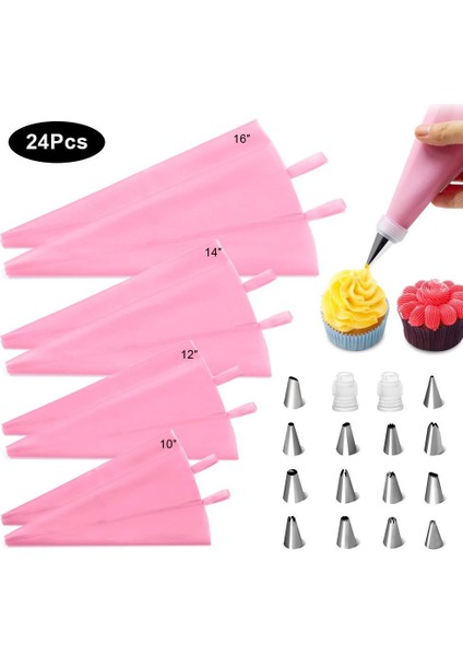 HG91106-PEMBE Stil Pembe Kek Pikap Seti Kek Standı Döner Tabla Döner Dekorasyon Kiti Pasta Tüpü Fondan Aracı Tatlı Pişirme Araçları (Yurt Dışından)