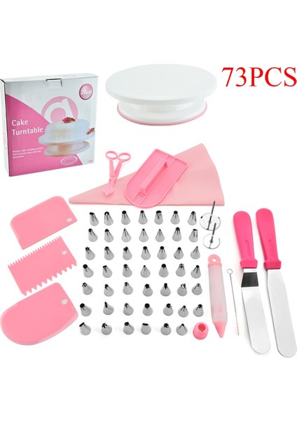 HG91106-PEMBE Stil Pembe Kek Pikap Seti Kek Standı Döner Tabla Döner Dekorasyon Kiti Pasta Tüpü Fondan Aracı Tatlı Pişirme Araçları (Yurt Dışından)