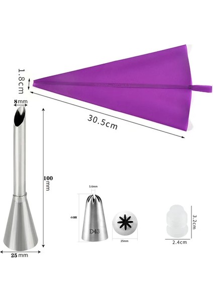 Set3 Stili Dıy Yeniden Kullanılabilir Puf Kek Ucu Silikon Pasta Torbası Krem Tereyağı Paslanmaz Çelik Meme Dekor Pişirme G Çanta Mutfak Aletleri (Yurt Dışından)