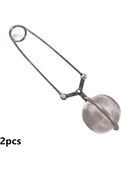 2 Adet Tarzı Yeniden Kullanılabilir Paslanmaz Paslanmaz Çelik Çay Demlik Küre Örgü Çay Süzgeç Kahve Otu Baharat Filtresi Difüzör Kolu Çay Topu (Yurt Dışından)