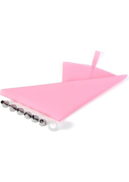 Pembe Tarzı Licone Pasta Torbası Ttainless Çelik Kek Memesi Yeniden Kullanılabilir G Torba Fondan Aletleri Gıda Sınıfı Tpu Kek Dekoru Aracı (Yurt Dışından)