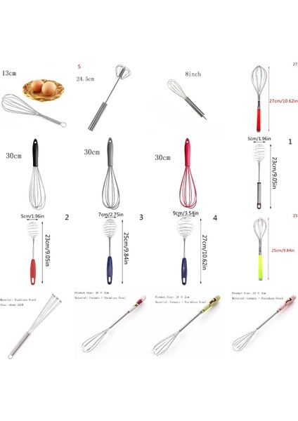 Açık Gri Tarzı 1 Adet Paslanmaz Çelik Kolay Çırpıcı Köpürtücü Döndür El Itmeli Çırpma Mikser Yumurta Krema Karıştırıcı Sos Çalkalayıcı Kek Blender Mutfak Aletleri (Yurt Dışından)