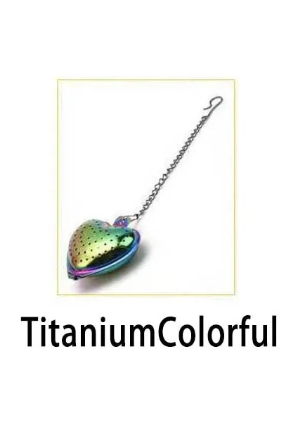 Titanyumrenkli Stil Paslanmaz Çelik Yaratıcı Çay Demlik Metal Kalp Şekli Yeniden Kullanılabilir Çay Kahve Filtresi Süzgeç Çaydanlık Aksesuar Mutfak Gadget Aracı (Yurt Dışından)