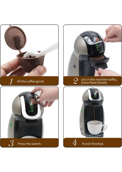 3normal Stil Kaşık Fırçalı Dolce Gusto Kahve Makinesi Için Yeniden Kullanılabilir Kahve Kapsülleri Normal Versiyon ve Krema Makinesi (Yurt Dışından) fiyatları