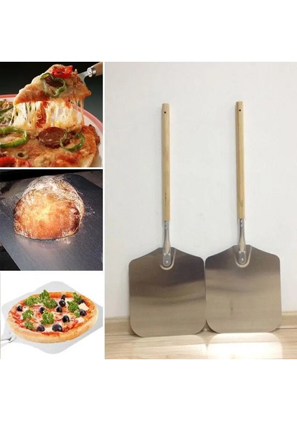 B Tarzı Ahşap Saplı Pizza Kabuğu Kürek Kek Kürek Peynir Kesici Kabukları Kaldırıcı Aracı Pizza Kürek Pişirme Pasta Araçları (Yurt Dışından) modelleri