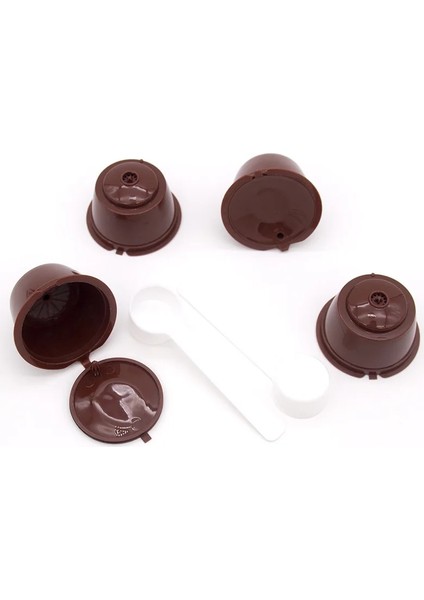 4 Adet Tarzı Yeniden Kullanılabilir Kahve Kapsül Filtre Fincan Nescafe Dolce Gusto Için Doldurulabilir Kapaklar Kaşık Fırça Filtre Sepetleri Pod Yumuşak Tat Tatlı (Yurt Dışından)