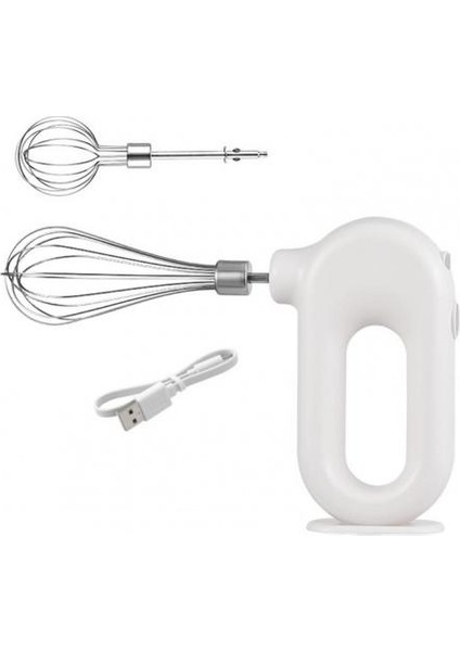 Beyaz Stil 1 Takım Kablosuz El Şarj Çırpma Yumurta Karıştırıcı Çevre Dostu Taşınabilir Mutfak Aletleri Için Yüksek Hızlı Plastik El Blender (Yurt Dışından)