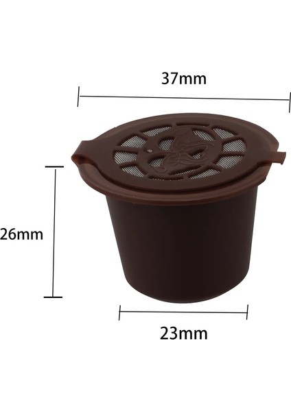 Kumral Tarzı Hoomın Kahve Filtresi Kahve Kapsül Kupası Kaşık Fırçalı Nespresso Için Yeniden Kullanılabilir (Yurt Dışından)