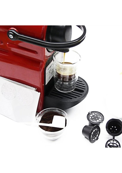 Kumral Tarzı Hoomın Kahve Filtresi Kahve Kapsül Kupası Kaşık Fırçalı Nespresso Için Yeniden Kullanılabilir (Yurt Dışından)