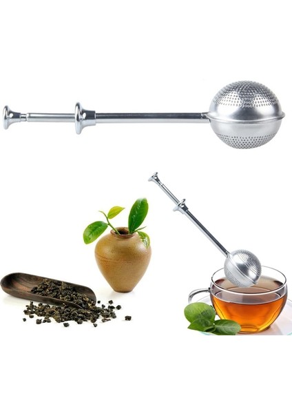 Gösterilen Stil Gibi 18X5 cm Paslanmaz Çelik Çay Demlik Yaprak Süzgeç Filtre Bitkisel Baharat Difüzör Mutfak Malzemeleri (Yurt Dışından)
