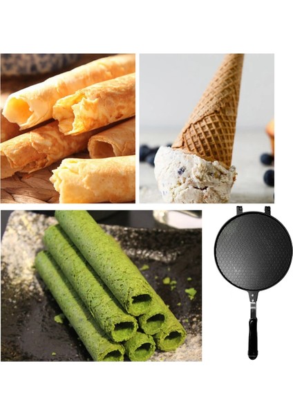 Siyah Stil Yapışmaz Yumurta Rulo Makinesi Çıtır Omlet Kalıp Dondurma Koni Makinesi Alüminyum Alaşımlı Pişirme Tavası Waffle Kek Bakeware Pişirme Araçları (Yurt Dışından) modelleri
