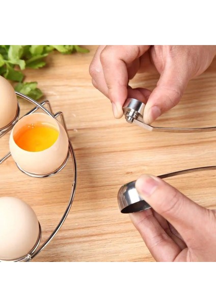 S Tarzı Yeni Pratik Metal Yumurta Veya Yumurta Topper Kesici Kabuk Açıcı Paslanmaz Çelik Haşlanmış Çiğ Yumurta Açık Yaratıcı Mutfak Aletleri Seti (Yurt Dışından) fırsatları