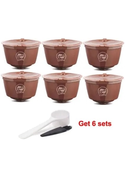 6 Kahverengi Stil Nescafe Dolce Gusto Için Icafilas 3. Nesil Yeniden Kullanılabilir Kahve Filtresi Dolci Gusto Kapsül Metal Mesh Cafeteira Damlatıcı ile Fincan (Yurt Dışından)