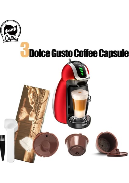 6 Kahverengi Stil Nescafe Dolce Gusto Için Icafilas 3. Nesil Yeniden Kullanılabilir Kahve Filtresi Dolci Gusto Kapsül Metal Mesh Cafeteira Damlatıcı ile Fincan (Yurt Dışından) modelleri