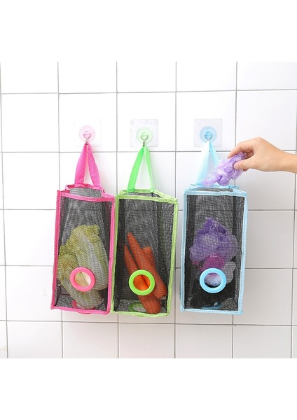 3 Adet Asılan Saklama Çantası Pvc Net Çanta Tutacağı Bakkal Poşeti Dispenseri (Yurt Dışından)