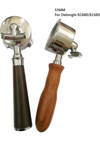 Ceviz Kurcalama Stili Çift Ağızlı Kahve Dipsiz Portafilter Delonghi Ec Filtre 51 mm Yedek Sepet Kahve Aksesuarları Barista (Yurt Dışından) fırsatları