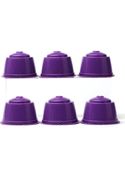 6 Adet-Mor Tarzı 6 Adet Fit Dolce Gusto Kahve Kapsülü Yeniden Kullanılabilir Kahve Pod Nescafe Dolce Gusto Kaşık ile Fırça Mutfak Aksesuarları (Yurt Dışından)