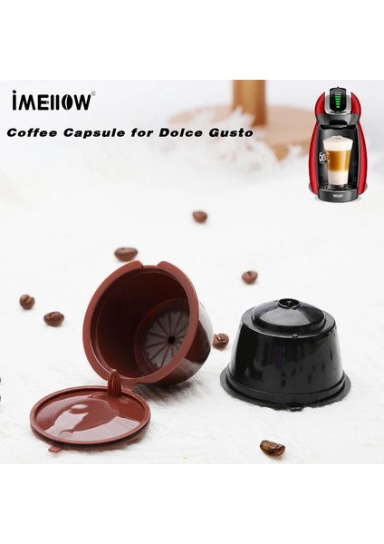 6 Adet-Mor Tarzı 6 Adet Fit Dolce Gusto Kahve Kapsülü Yeniden Kullanılabilir Kahve Pod Nescafe Dolce Gusto Kaşık ile Fırça Mutfak Aksesuarları (Yurt Dışından)