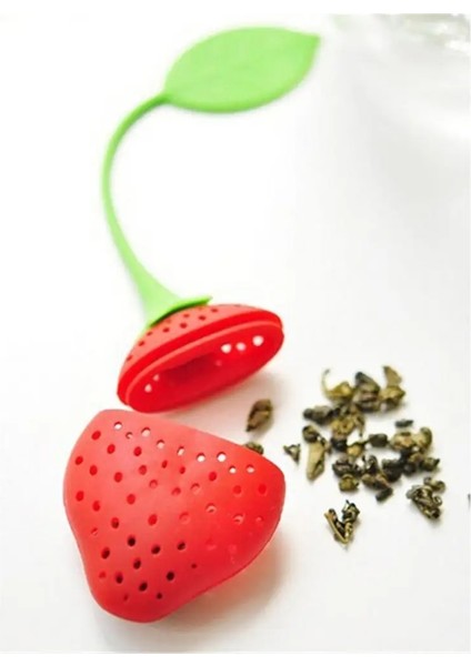 Kırmızı Stil Çilek Şekli Silikon Çay Demlik Örgü Çaydanlık Demlik Filtre Gevşek Çay Bırakın Çanta Tutucu Süzgeç Mutfak Bar Aracı Drinkware (Yurt Dışından)