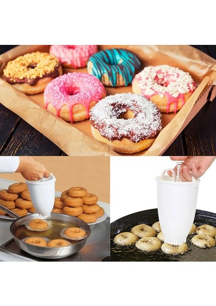 Beyaz Stil Donut Maker Diy Donut Yapımı Hafif Artefakt Yaratıcı Hızlı Kolay Waffle Donut Makinesi Pişirme Mutfak Dıy Tatlı Pişirme Aracı (Yurt Dışından)