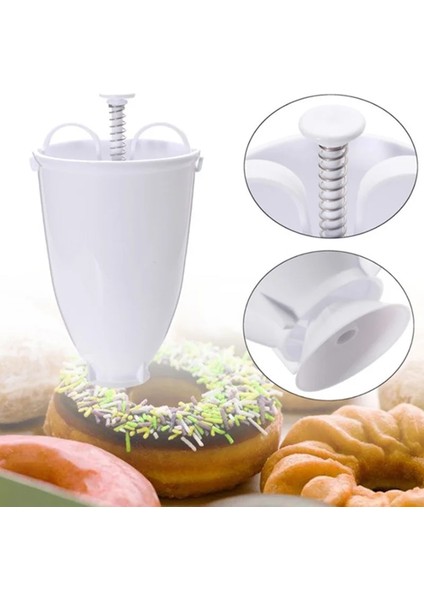 Beyaz Stil Donut Maker Diy Donut Yapımı Hafif Artefakt Yaratıcı Hızlı Kolay Waffle Donut Makinesi Pişirme Mutfak Dıy Tatlı Pişirme Aracı (Yurt Dışından)
