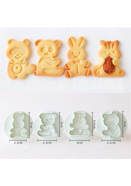 4 Adet Kedi C Stili Sevgililer Günü Sandviç Bisküvi Kalıbı 3D Kurabiye Presleme Kalıp Çiçek Aşk Kalp Meyve Hayvan Kedi Noel Şekli Pişirme Kalıbı (Yurt Dışından) indirimleri