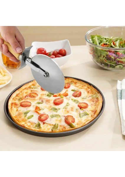 Gösteri Tarzı Olarak Paslanmaz Çelik Pizza Bıçağı Ahşap Saplı Rüzgar Çiçeği Pizza Kesici Kek Ekmek Turtaları Yuvarlak Bıçak Pasta Makarna Hamur Araçları Yeni (Yurt Dışından) modelleri