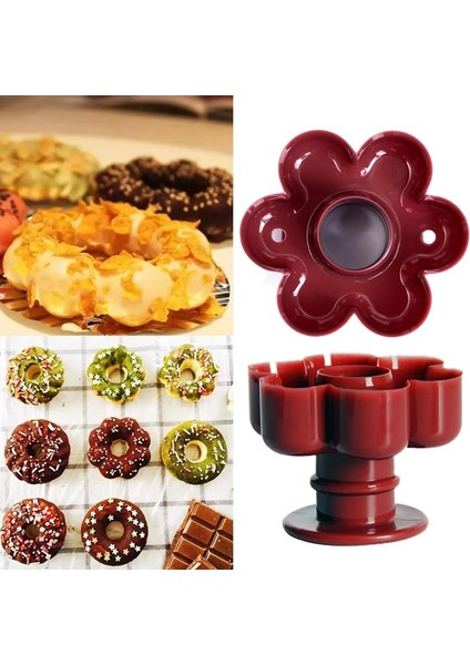 Çiçek Stili Ractical Donut Aracı Waffle Donut Maker Kesici Kalıp Tatlı Gıda Tatlılar Pişirme Kurabiye Bisküvi Kek Kalıbı Mutfak Tatlı Aracı (Yurt Dışından) indirimleri