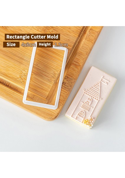 Dikdörtgen Cuttermold Stili Sevimli Prenses Doğum Günü Çerez Piston Kesiciler Fondan Kek Kalıbı Bisküvi Sugarcraft Kek Dekorasyon Araçları Çerez Damgası (Yurt Dışından)