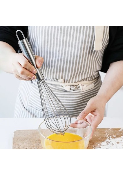 10 Inç Tarzı Inç Paslanmaz Çelik Yumurta Çırpıcı Kek Pişirme Araçları Mutfak Yumurta Kreması Çırpma Aletleri (Yurt Dışından)