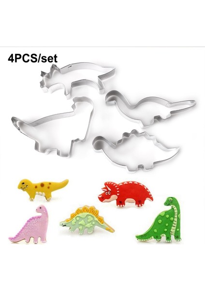 Silikon Dinozor Stili Büyük Dinozor Kurabiye Kesiciler Fondan Kalıpları Kek Süslemeleri Için Dinozor Kurabiye Kalıbı Pasta Araçları Kurabiye Formları Kek Araçları (Yurt Dışından) indirimleri